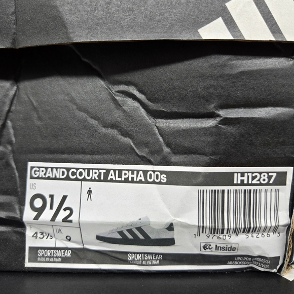 New adidas Grand Court Alpha \'Grey Black\' IH1287 Men\'s Shoes Size 9 main image 6